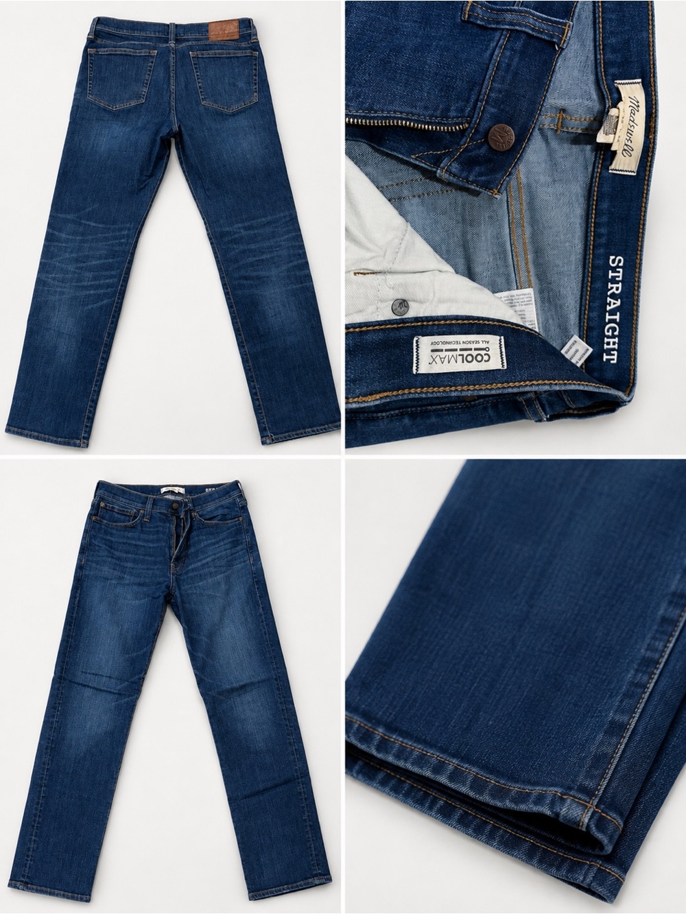 Madewell Men's Straight Fit Dark Blue Jeans